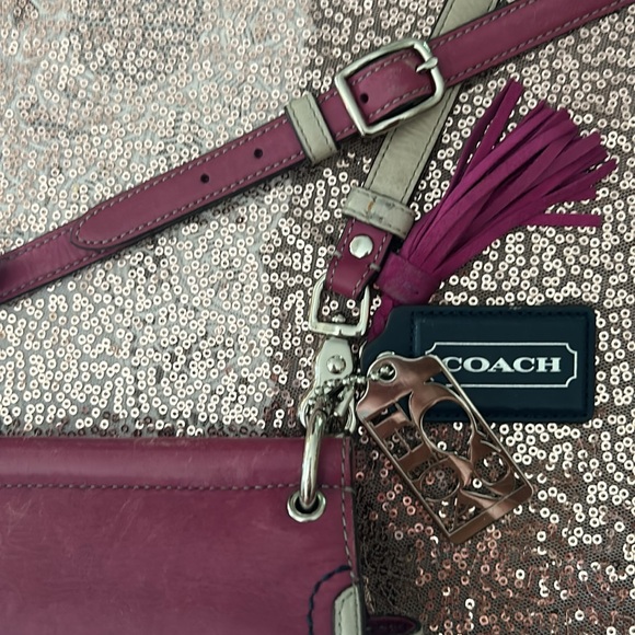 Coach Willis Purple Color Block Pink Leather 70th Anniversary Crossbody Purse - Picture 3 of 12